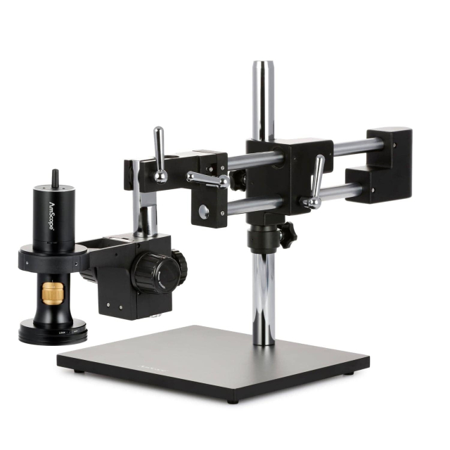 AmScope DM756W2B-DAB 1080p All-in-One Wi-Fi/USB Digital Microscope 0.53X-5.6X Magnification w/ Zoom Optics on Double-Arm Boom-Stand