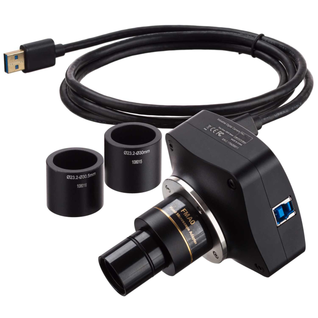AmScope MU313M-GS 3.1MP Monochrome Global-Shutter CMOS USB 3.0 Microscope Camera