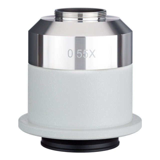 imageye___-_imgi_48_c-mount-lens-adapter-nikon-ad-c05-nik.jpeg AmScope AD-C05-NIK 0.55X Stainless Steel C-mount Camera Lens for Nikon Microscopes - Image 1