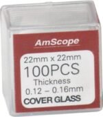 AmScope CS-S22-100 100pc Pre-Cleaned 22mm x 22mm Square Microscope Glass Cover Slides Coverslips - Image 2