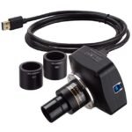 AmScope MU123-FL-CK 1.2MP USB 3.0 High-sensitivity Color CMOS C-Mount Microscope Camera with Reduction Lens and Calibration Slide
