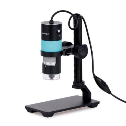 AmScope HHD1300-QSMS10 1.3 MP Professional Handheld Digital USB Microscopes w/ 10X-280X Magnification, LED Ring Illuminator, and Ball-Joint Stand